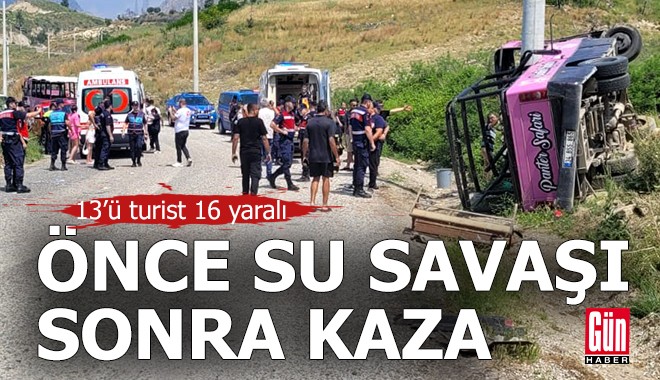 Antalya'da kaza; 13'ü turist 16 yaralı