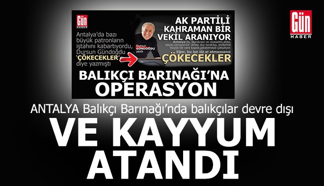 Antalya Balıkçı Barınağı'na kayyum atandı