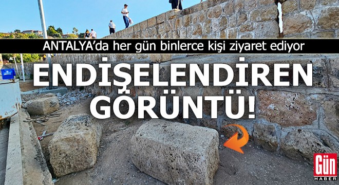 Antalya da endişelendiren görüntü! Giderek çöküyor