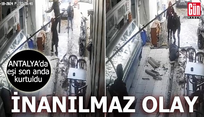 Antalya'da inanılmaz olay! Eşi son anda kurtuldu