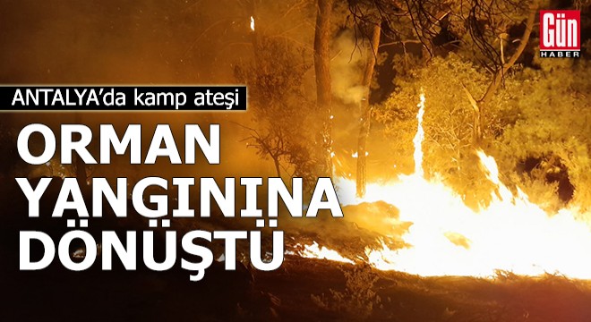 Antalya da kamp ateşi orman yangınına dönüştü