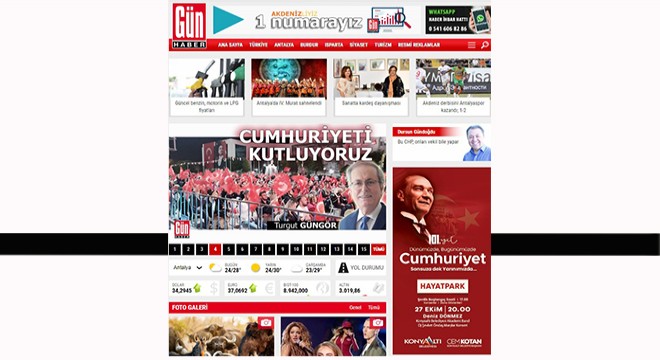 Konyaaltı Belediyesi Cumhuriyet Bayramı Deniz Dönmez konseri banneri