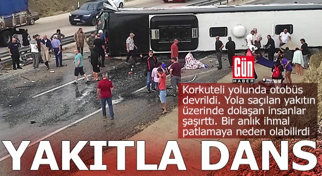 Korkuteli nde otobüs devrildi; 3 kişi yaralandı