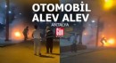 Antalya'da yanan otomobile bekçi müdahale etti